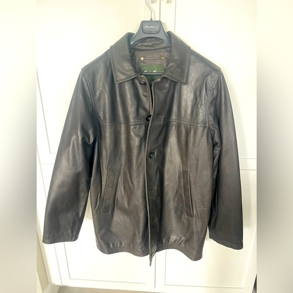 Eddie Bauer Chocklate brown Genuine Leather Coat - Picture 1 of 16